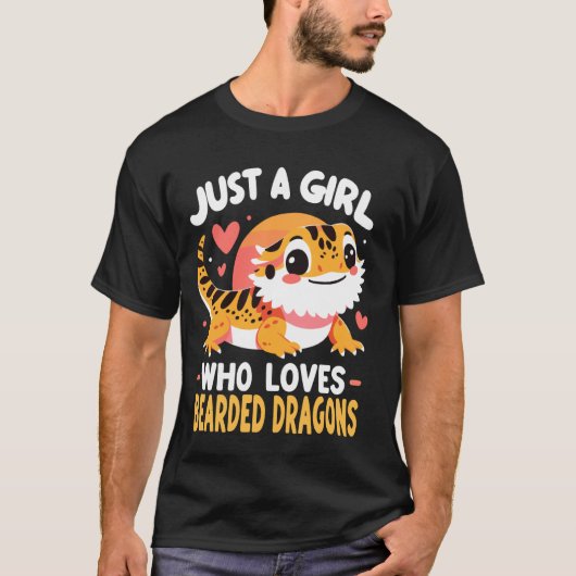 かわいい髭のドラゴンガール Tシャツ (正面)