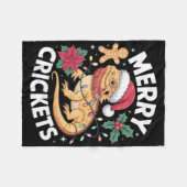 かわいい髭のドラゴンクリスマスプーン フリースブランケット (正面(横))