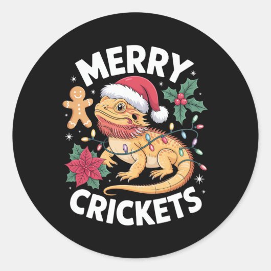 かわいい髭のドラゴンクリスマスプーン ラウンドシール (正面)