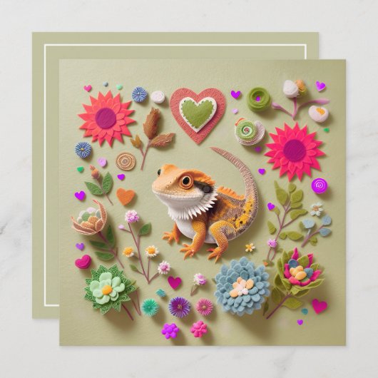 かわいい髭の小さな龍 シーズンカード (正面/裏面)