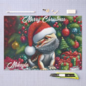 かわいい髭の竜とサンタハット 薄葉紙 (クラフト)