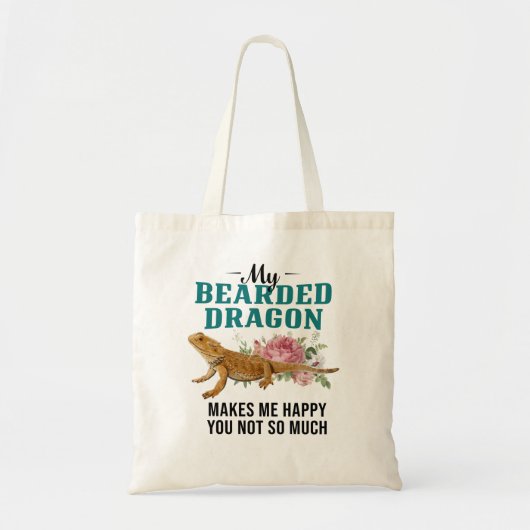 かわいい髭ドラゴン トートバッグ (正面)