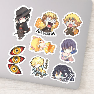かわいい鬼退治人ステッカー – ちびキャラスレイヤースタイル シール