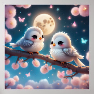 かわいい魅力的ズウィズムーンライト ポスター