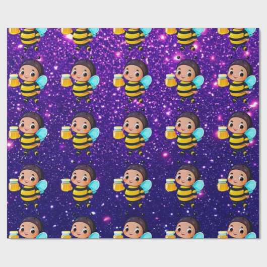 かわいい魅力的テーマインスパイアBee Cute ラッピングペーパー (フラット)