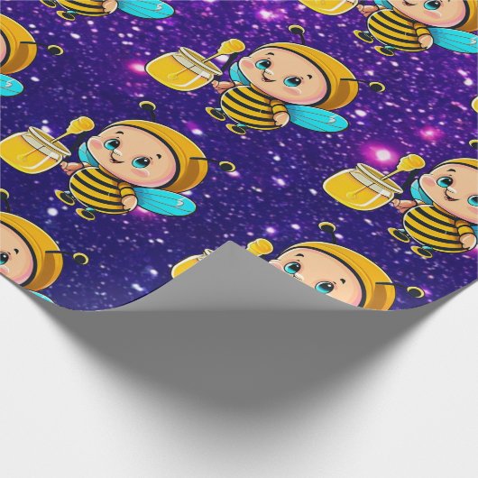 かわいい魅力的テーマインスパイアBee Cute ラッピングペーパー (角)
