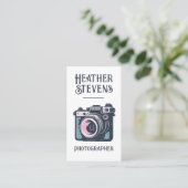 かわいい魅力的レトロカメラ写クール真者 名刺 (スタンド正面)