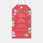 かわいい魅力的冬雪だるまギフトラベル ギフトタグ (正面)