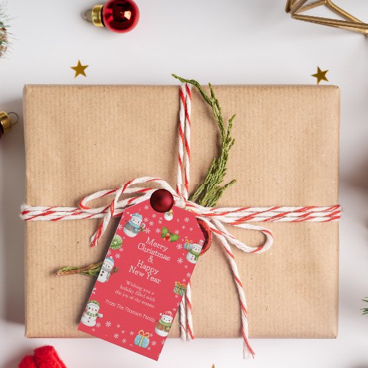 かわいい魅力的冬雪だるまギフトラベル ギフトタグ