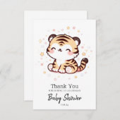 かわいい魅惑のタイガー赤ちゃんシャワー サンキューカード (正面/裏面)
