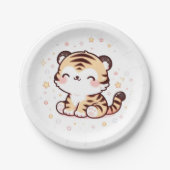かわいい魅惑のタイガー赤ちゃんシャワー ペーパープレート (正面)