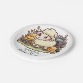 かわいい魅惑の羊の赤ちゃんシャワー ペーパープレート (アングル)