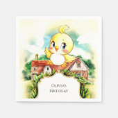 かわいい魅惑チキン誕生日 スタンダードカクテルナプキン (正面)