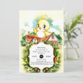 かわいい魅惑チキン誕生日 招待状 (スタンド正面)