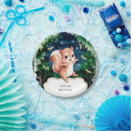 かわいい魅惑リス誕生日 ペーパープレート