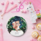 かわいい魅惑リス誕生日 ペーパープレート (パーティー)