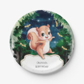 かわいい魅惑リス誕生日 ペーパープレート (正面)