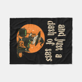 かわいい魔女おかしいハロウィーン女性の女の子ティーンキッズ フリースブランケット (正面(横))