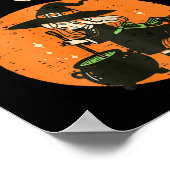 かわいい魔女おかしいハロウィーン女性の女の子ティーンキッズ ポスター (角)