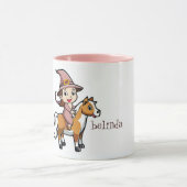 かわいい魔女が馬に乗る マグカップ (中央)