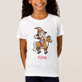 かわいい魔女が馬に乗る Tシャツ (正面)