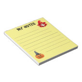 かわいい魔女と帽子をかぶったカボチャ ノートパッド (アングル)