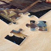 かわいい魔女と星の夜の幸せな格言パズル ジグソーパズル (側面)