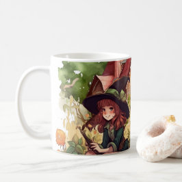 かわいい魔女と狐のマグカップ コーヒーマグカップ