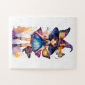 かわいい魔女と蝶 ジグソーパズル (横)
