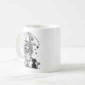 かわいい魔女と黒猫のドードル コーヒーマグカップ (正面左)