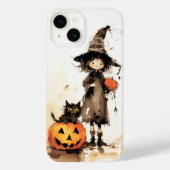 かわいい魔女と黒猫ハロウィン Case-Mate iPhoneケース (裏面)
