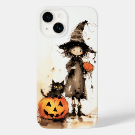 かわいい魔女と黒猫ハロウィン Case-Mate iPhone 14ケース