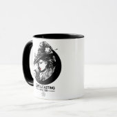 かわいい魔女と黒猫 ウィッカ ウィカ 呪文を唱える マグカップ (正面左)