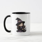 かわいい魔女と黒猫 マグカップ (左)