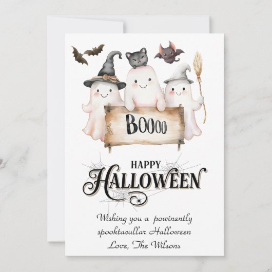 かわいい魔女のハロウィンカード シーズンカード (正面)