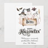 かわいい魔女のハロウィンカード シーズンカード (正面/裏面)