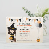 かわいい魔女のハロウィンパーティー 招待状 (スタンド正面)