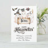 かわいい魔女のハロウィン ホリデー カード (スタンド正面)