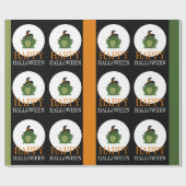 かわいい魔女のヒキガエル、ハッピーハローウィンラッピング紙 ラッピングペーパー (フラット)