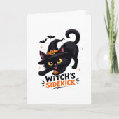 かわいい魔女の使い魔 黒猫 ハロウィン カード (正面)