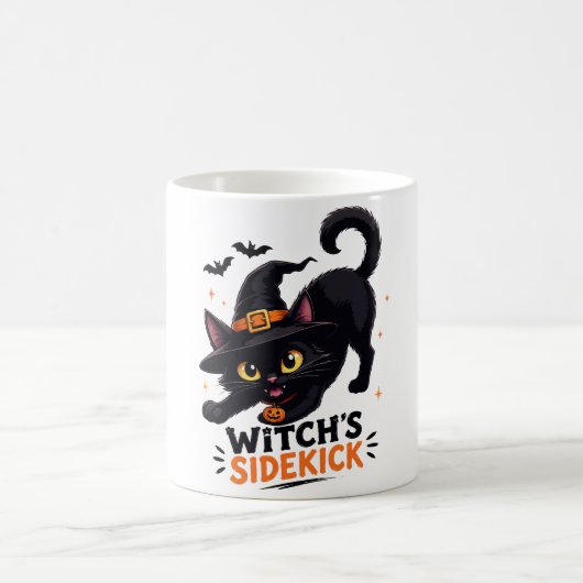 かわいい魔女の使い魔 黒猫 ハロウィン コーヒーマグカップ (中央)