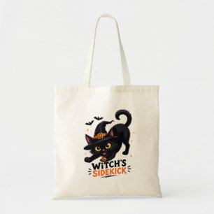 かわいい魔女の使い魔 黒猫 ハロウィン トートバッグ