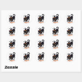 かわいい魔女の使い魔 黒猫 ハロウィン ラウンドシール (シート)