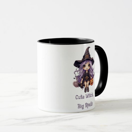 かわいい魔女の大きな呪文ハロウィンマグ マグカップ (正面右)