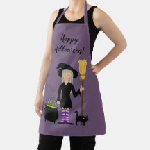 かわいい魔女の女の子と猫とハッピーハロウィンのテキスト