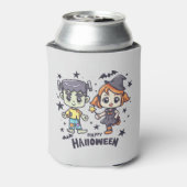 かわいい魔女の子といたずら好きなゾンビ少年 缶クーラー (缶裏面)