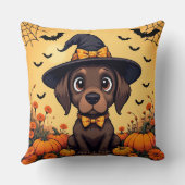 🧙♀️🐾 かわいい魔女の子犬のハロウィーンのインテリア✨🎃 クッション (裏面)