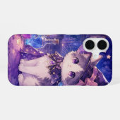 かわいい魔女の子猫のスマホケース iPhone 16ケース (裏面横)