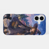 かわいい魔女の子猫のスマホケース iPhone 16ケース (裏面横)
