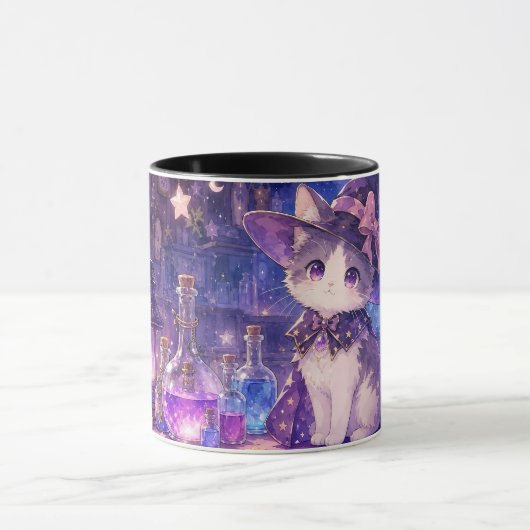 かわいい魔女の子猫マグカップ マグカップ (中央)